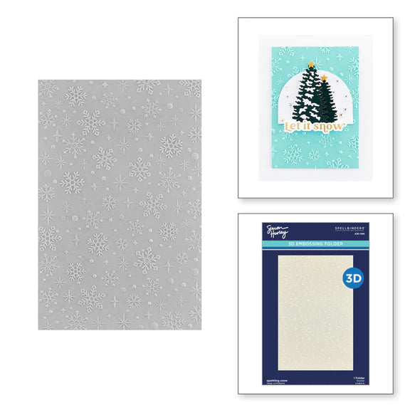 Spellbinders 3D Embossing Folder By Simon Hurley, Sparkling Snow, Simon's Snow Globes (E3D-069)