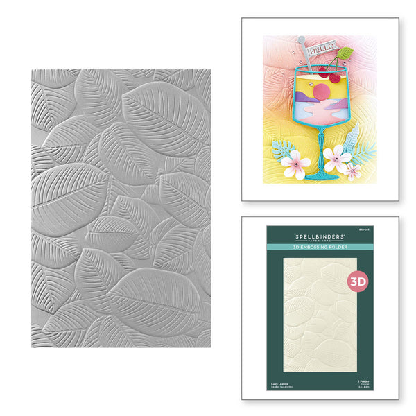 Spellbinders, 3D Embossing Folder, Happy Hour, Lush Leaves (E3D-083)