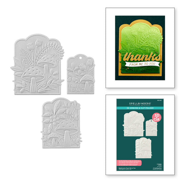 Spellbinders 3D Embossing Folder From Sealed 3D Botanicals, Mushrooms From Me To You