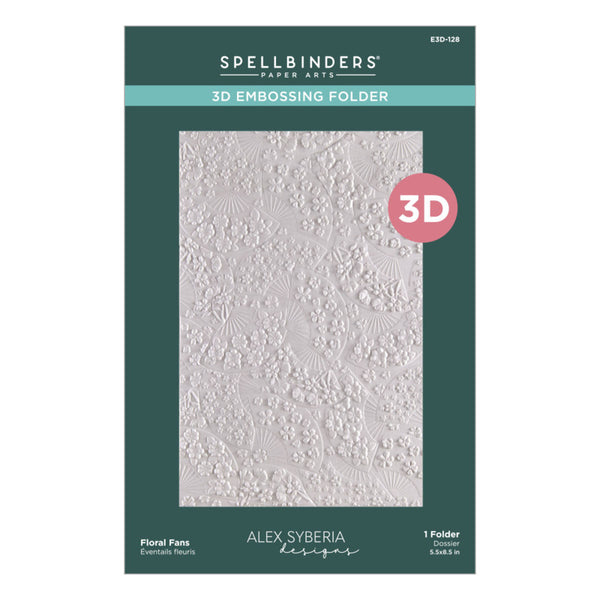 Spellbinders 3D Embossing Folder By Alex Syberia Designs, Floral Fans, Spring In Kyoto (E3D-128)