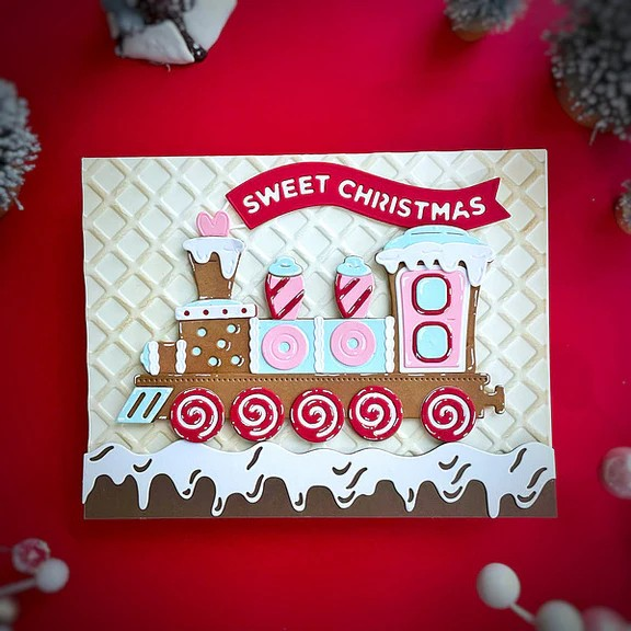 Folder 3D Embossage Stamperia Motif Candy Christmas - Pour Scrapbooking, Cartes, Albums, Création De Textures En Relief - 3