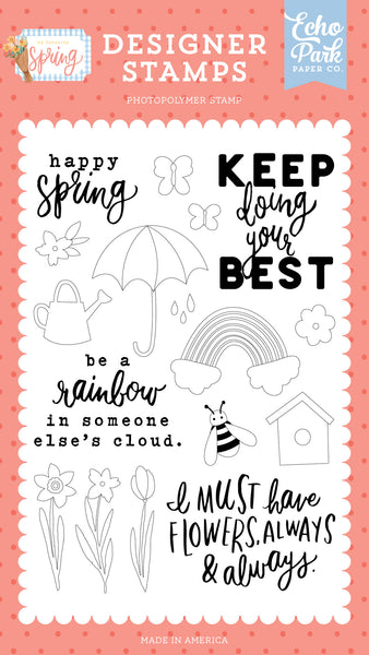 Echo Park Clear Stamps, My Favorite Spring Collection, Happy Spring