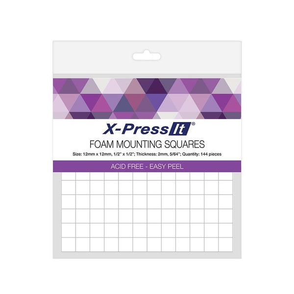 X-Press It, Foam Mounting Squares, 12mm x 12mm/1/2" x 1/2" (144pc)