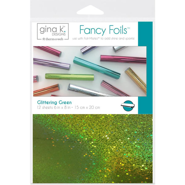 Gina K Designs Fancy Foil 6"X8" 12/Pkg, Glittering Green
