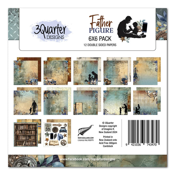 3Quarter Designs, Father Figure, 6x6 Design Paper Pad