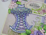 Heartfelt Creations, Floral Fashionista Collection, Cling Stamps & Dies Set Combo, Floral Corset