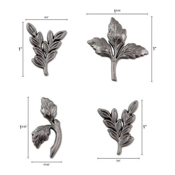 Tim Holtz Idea-Ology Metal Adornments 4/Pkg, Foliage