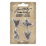 Tim Holtz Idea-Ology Metal Adornments 4/Pkg, Foliage