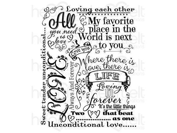 Heartfelt Creations, Heartfelt Love Collection, Cling Stamp Set, Forever Love Background