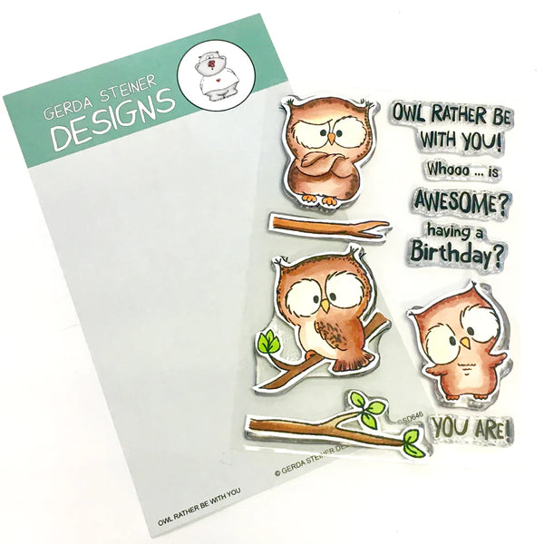 Gerda Steiner Designs, 4"x6" Clear Stamp Set, Owl Rather Be With You