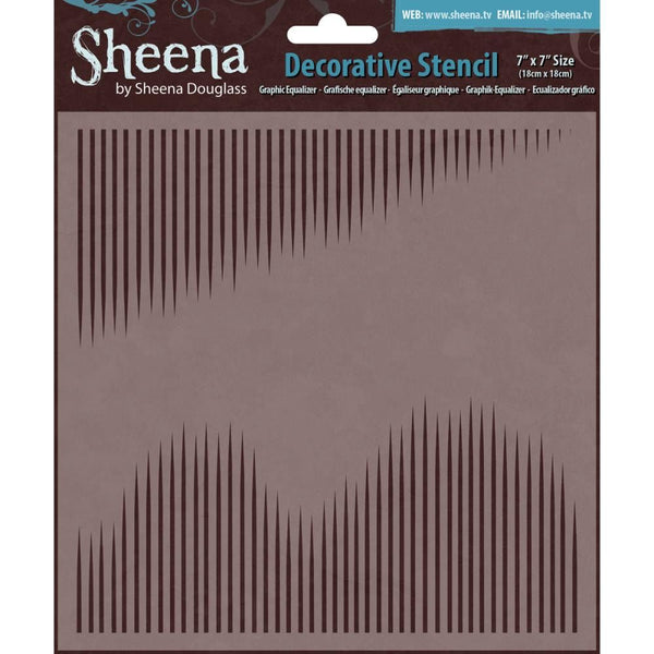 Crafter's Companion, Sheena Douglass, 7"x7" Decorative Stencil, Graphic Equalizer