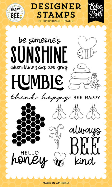 Echo Park Clear Stamps, Happy As Can Bee - Humble