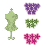 Heartfelt Creations, Floral Fashionista Collection, Cling Stamps & Dies Set Combo, Floral Fashionista