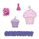 Heartfelt Creations, Sugarspun Collection, Cling Stamps & Dies Set Combo, Sprinkled Confetti Cupcakes