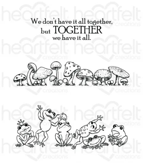 Heartfelt Creations, Winking Frog Collection, Cling Stamps & Dies Set Combo, Leaping Frogs and Froggy Hangout