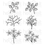 Heartfelt Creations, Winter's Eve Collection, Cling Stamps & Dies Set Combo, Window Box Fillers