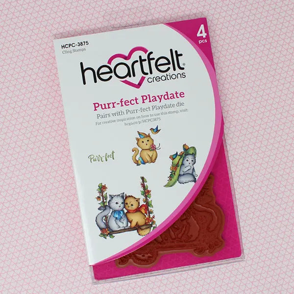 Heartfelt Creations, Purr-fect Posies Collection, Cling Stamps & Dies Set Combo, Purr-fect Playdate
