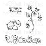 Heartfelt Creations, Purr-fect Posies Collection, Cling Stamps & Dies Set Combo, Purring and Playful
