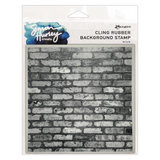 Simon Hurley create. Background Cling Rubber Stamps 6"X6", Brick (HUR87137)