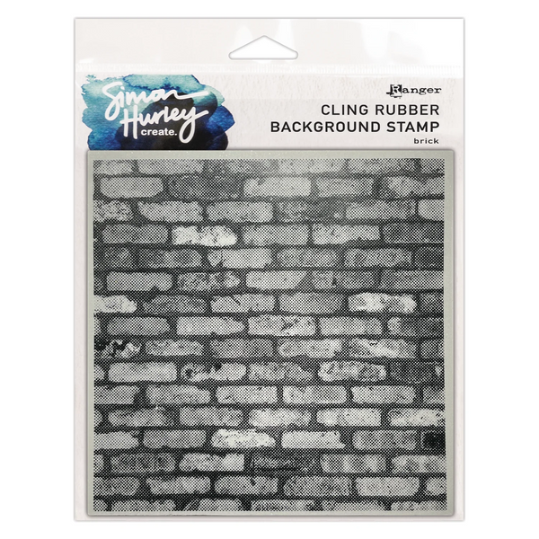 Simon Hurley create. Background Cling Rubber Stamps 6"X6", Brick (HUR87137)