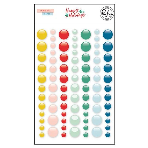 Pinkfresh Studio, Happy Holidays Collection, Enamel Dots, Christmas