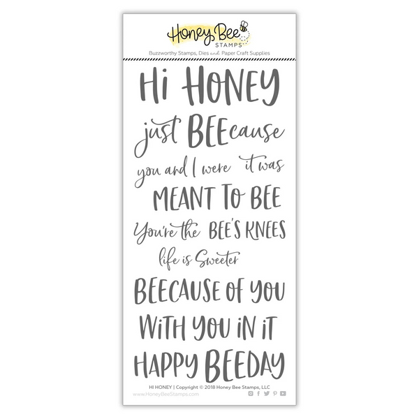 Honey Bee Stamps, 4"X8" Clear Stamps & Dies Combo, Hi Honey