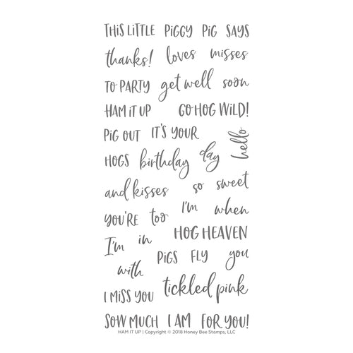 Honey Bee Stamps, 4"X8" Clear Stamp, Ham It Up