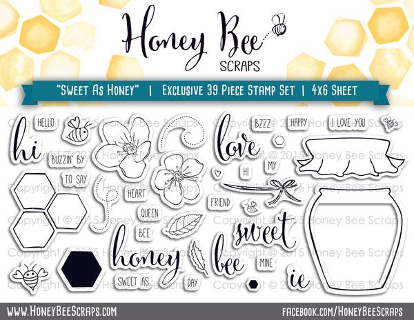 Honey Bee Stamps, 4"X6" Clear Stamp, Sweet As Honey