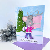 Spellbinders Etched Dies From the Dancin' Christmas Collection, Dancin' & Giftin' Mouse (S4-1318)