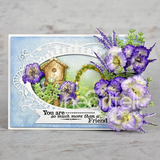 Heartfelt Creations, Iris Garden Collection, Cling Rubber Stamp Set, Iris Garden Accents