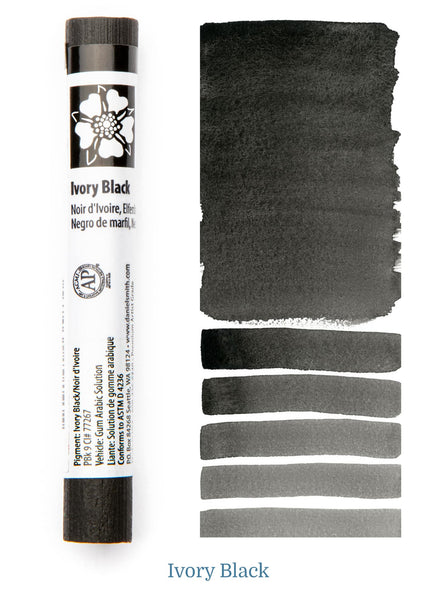 Daniel Smith, Pure Pigment (No Wax), Watercolor Stick, Ivory Black