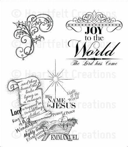 Heartfelt Creations, Sparkling Poinsettia Collection, Cling Stamps Set, Joy to the World