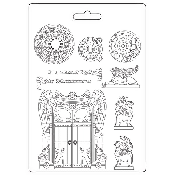 Stamperia Soft Maxi Mould 8.5"X11.5", Magic Forest Door & Elements