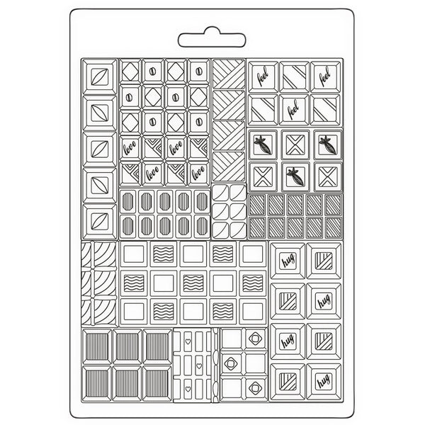 Stamperia Soft Maxi Mould A5, Coffee And Chocolate Bars