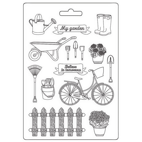Stamperia Soft Maxi Mould A5, Garden Tools