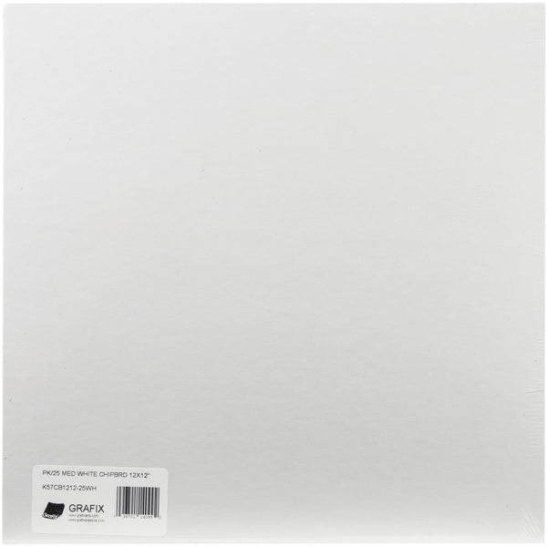 Grafix Medium Weight Chipboard Sheets 12"X12", White/Kraft, 1.45mm (0.057"),Thickness (0.057")