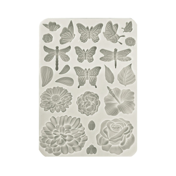 Stamperia Silicone Mold A5, Secret Diary Butterflies & Flowers