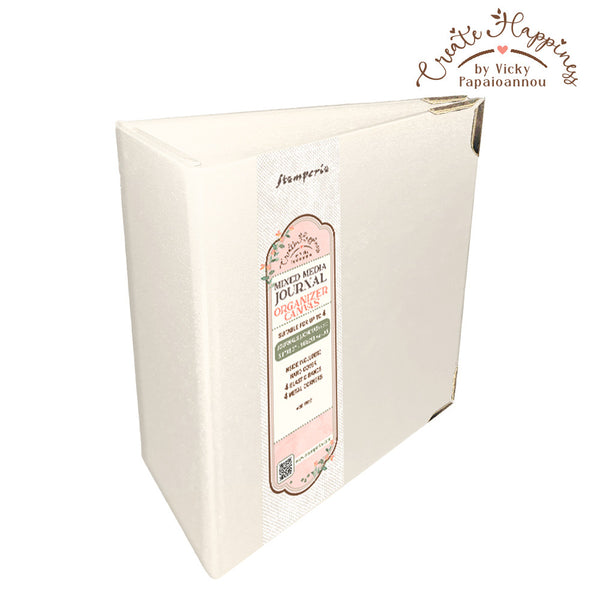 Stamperia, Create Happiness, Mixed Media CANVAS Journal Organizer A5 W/Metal Corners, Ivory