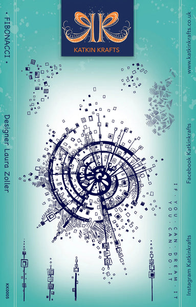 Katkin Krafts, 6"x8" Clear Stamps Set, Fibonacci