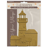 Stamperia Crafty Shapes, Silent Sea, Village - Lighthouse Landscape