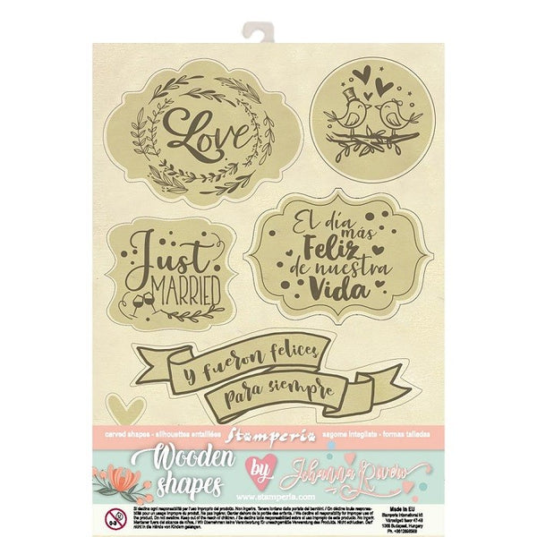 Stamperia Wooden Shapes A6, Love Story