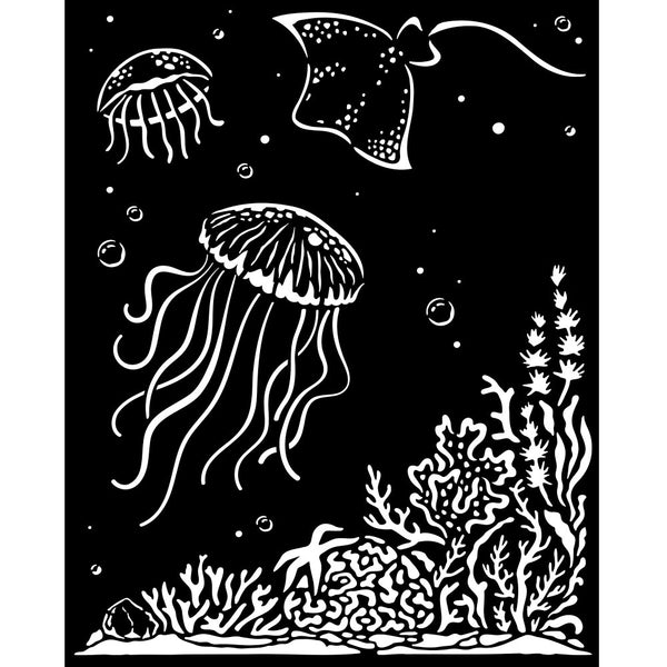 Stamperia Stencil 7.87"X9.84", Songs Of The Sea, Jellyfish