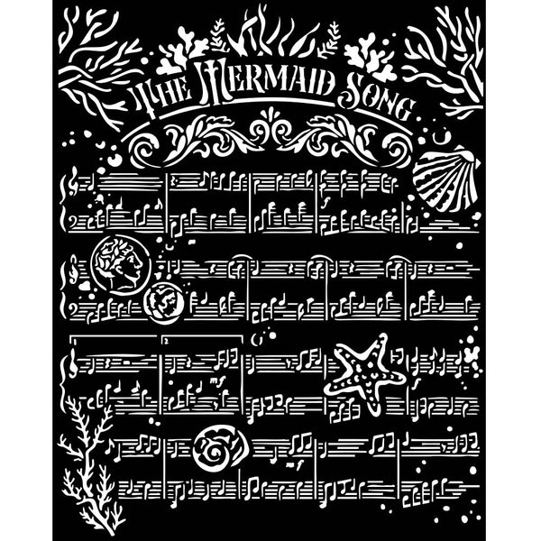 Stamperia Stencil 7.87"X9.84", Songs Of The Sea, The Mermaid Song