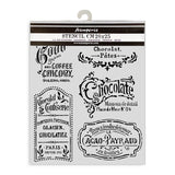 Stamperia, Stencil 7.87"X9.84", Coffee And Chocolate Plates