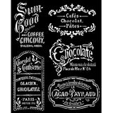 Stamperia, Stencil 7.87"X9.84", Coffee And Chocolate Plates