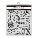 Stamperia, Stencil 7.87"X9.84", Coffee And Chocolate Cappuccino