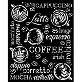 Stamperia, Stencil 7.87"X9.84", Coffee And Chocolate Cappuccino