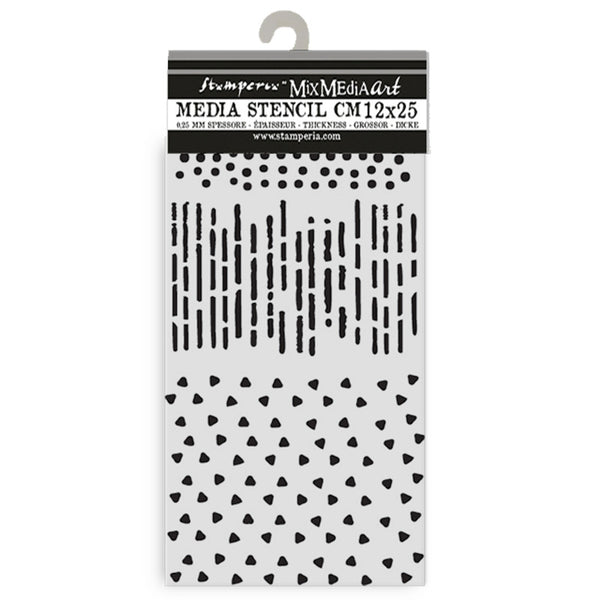 Stamperia, Stencil 4.72"X9.84" Create Happiness, Dewdrops, Patterns