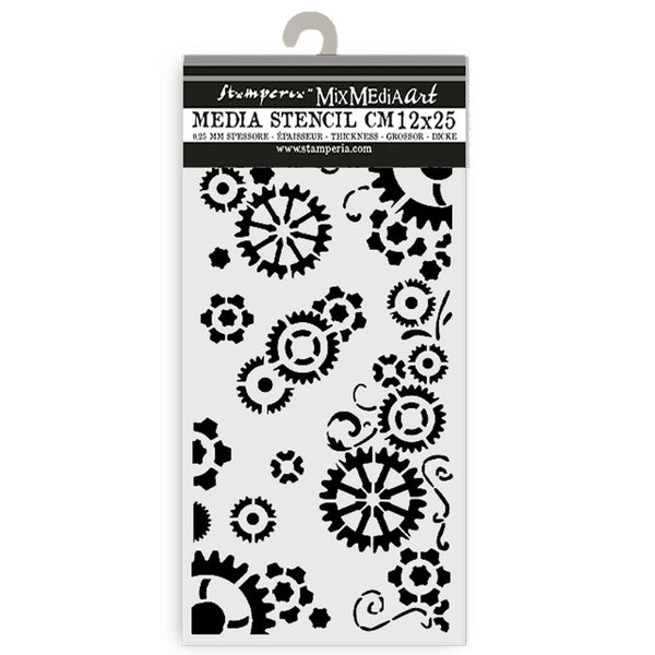 Stamperia Stencil 4.92"X9.84", Gear Up For Christmas, Gears