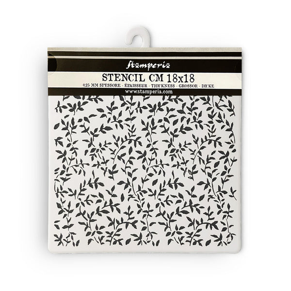 Stamperia Stencil 7"X7", Garden, Leaves Pattern